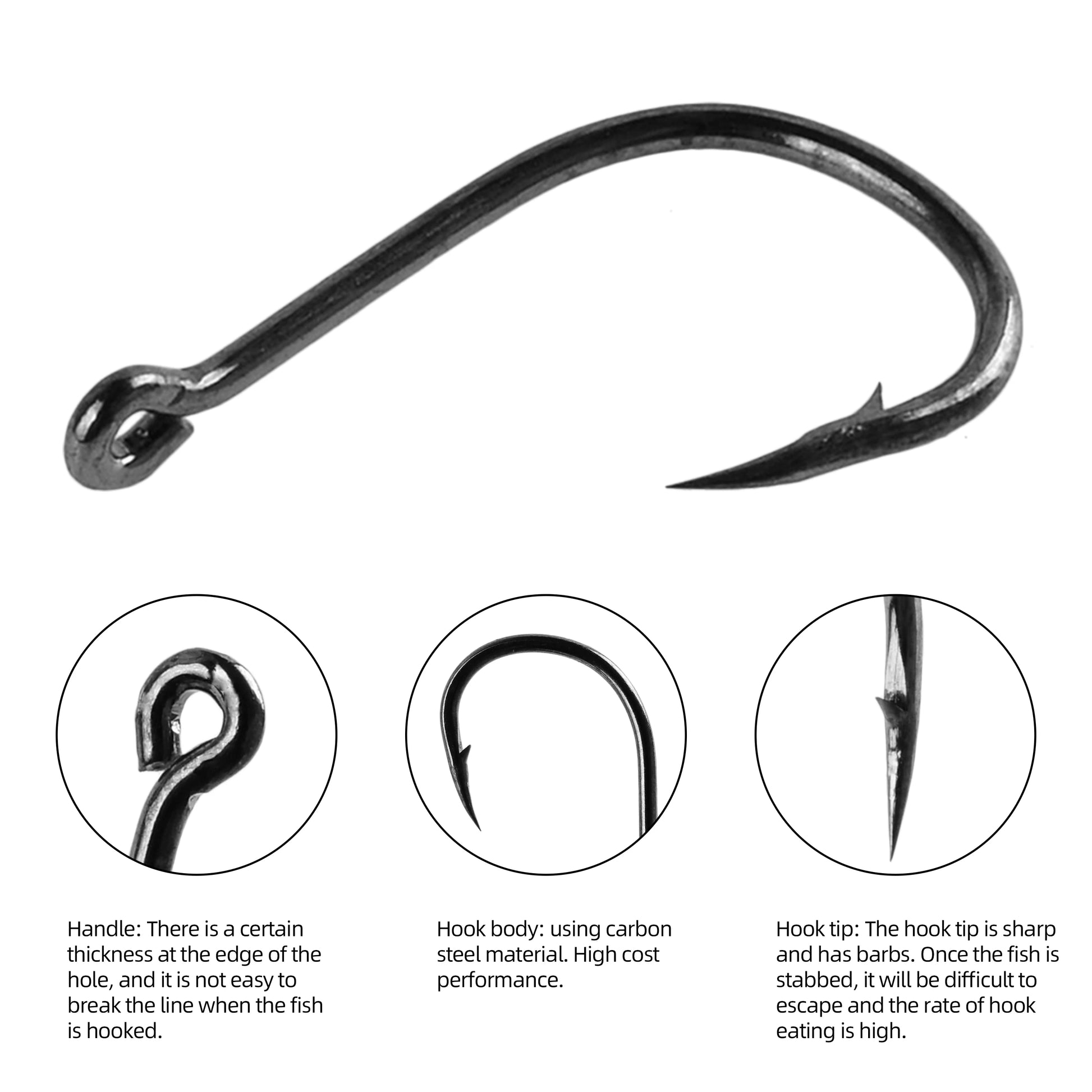 200 pcs fishing hooks 200 Pc. High Carbon Steel Fishing Hooks Set with box – Sunrise Fishing Co