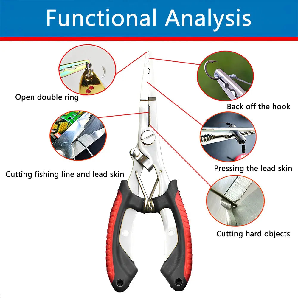 Multifunctional Fishing Pliers - Red